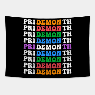 Colorful Gay Pride LGBT June Month Pride Month Demon Tapestry