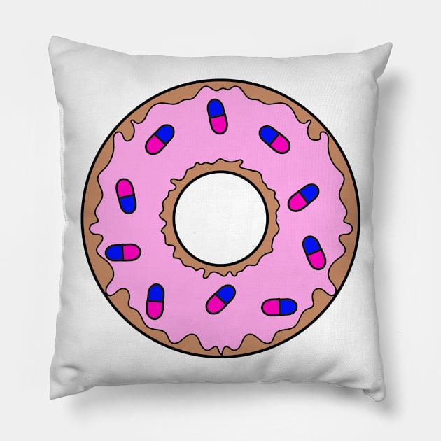 Doughnut and Pills Pillow by sins0mnia