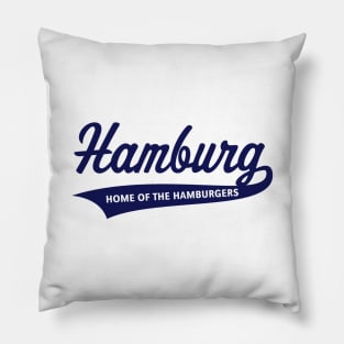 Hamburg – Home Of The Hamburgers (Hamburger / Navy) Pillow