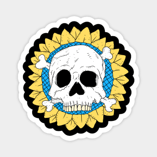 ukrainian sun flower with a skull. Magnet