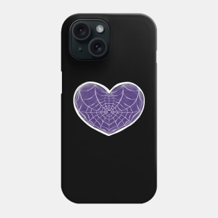 Purple Spider Web Heart Phone Case