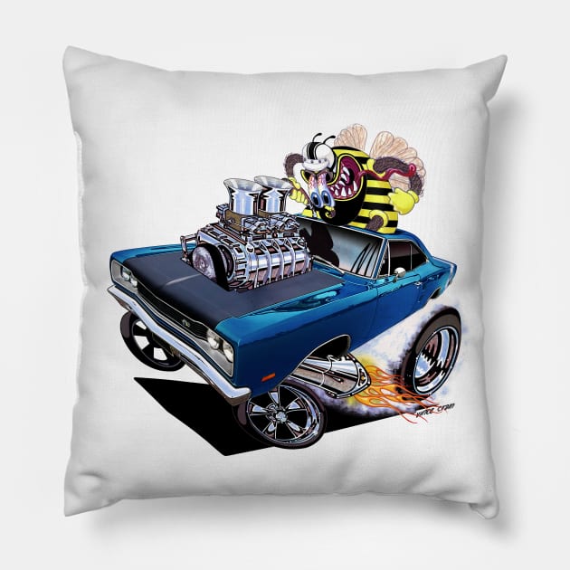 1969 Born to Buzz T Shirt Pillow by vincecrain