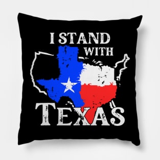 I Stand With Texas Vintage Flag Pillow
