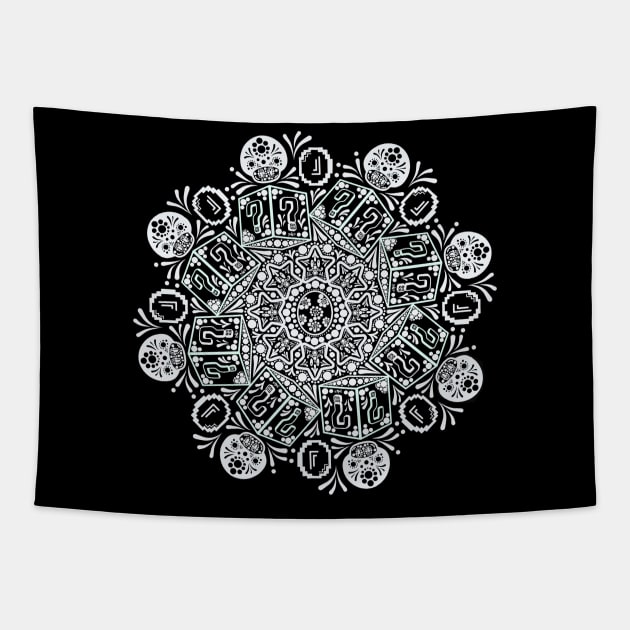 Gamer Mandala Tapestry by AustomeArtDesigns