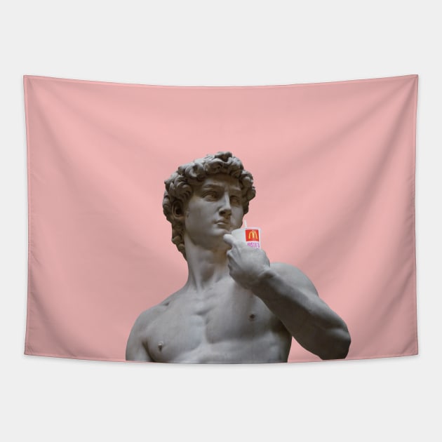 Minimalist Aesthetic - Statue of David in Pink Tapestry by GetTees