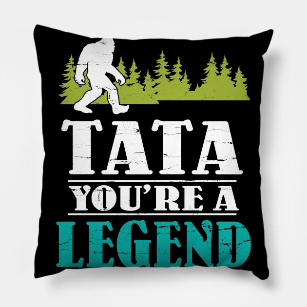 Tata Bigfoot You're A Legend Happy Father Parent Summer Independence Summer Day Vintage Retro Pillow by DainaMotteut