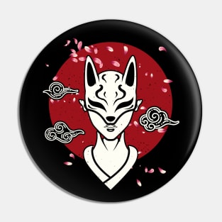 Japanese Woman Oni Mask Manga Anime Pin