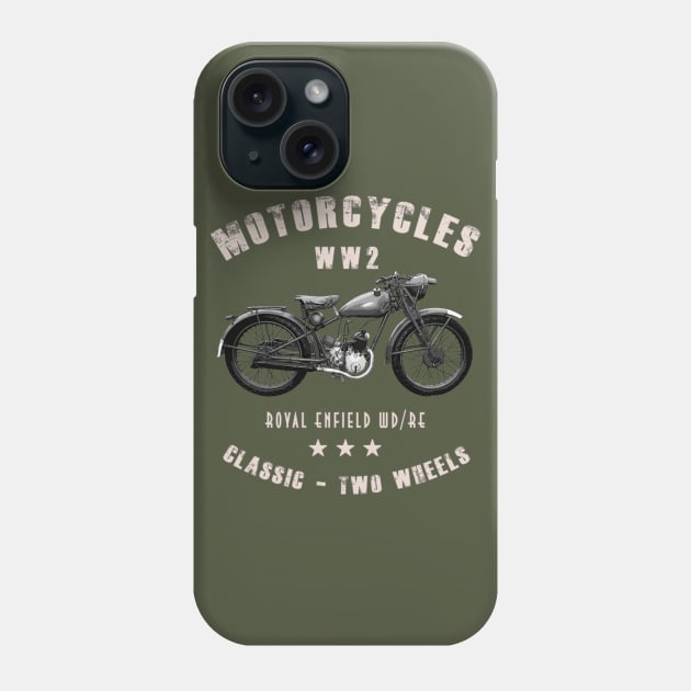 Royal Enfield WD/RE Retro Vintage Motorcycle WW2 Phone Case by Jose Luiz Filho