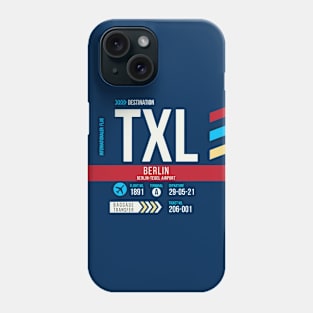 Berlin (TXL) Airport Code Baggage Tag Phone Case