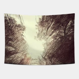 Enchanted Forest Light Illustration Tapestry