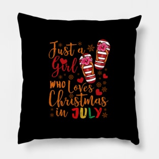 Just A Girl Who Loves Christmas In July  product Pillow