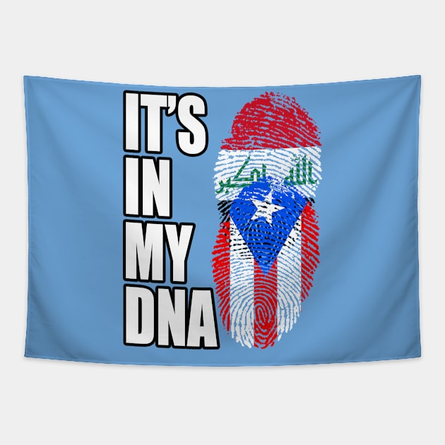 Puerto Rican And Iraqi Mix DNA Flag Heritage Tapestry by Just Rep It!!