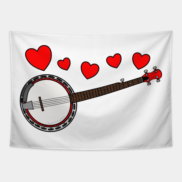 Valentines Banjo Banjoist Wedding Musician Tapestry by doodlerob