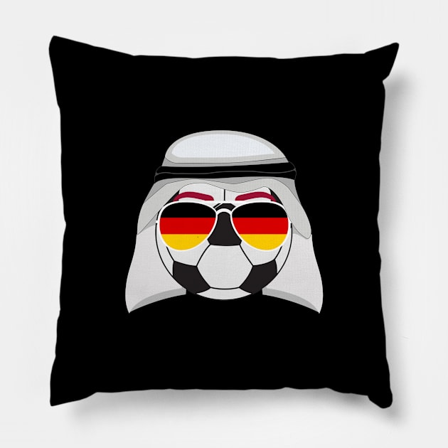 Germany Flag inside Sunglasses With Soccer Ball and Shemagh Pillow by DexterFreeman