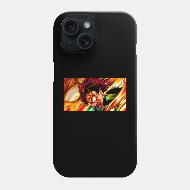 tanjiro demon form Phone Case by BUSTLES MOTORCYCLE