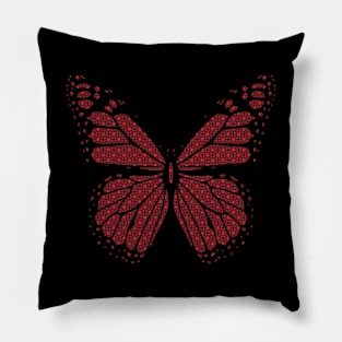 Fantasy Butterfly in Iridescent Pink Polka Dot Pillow