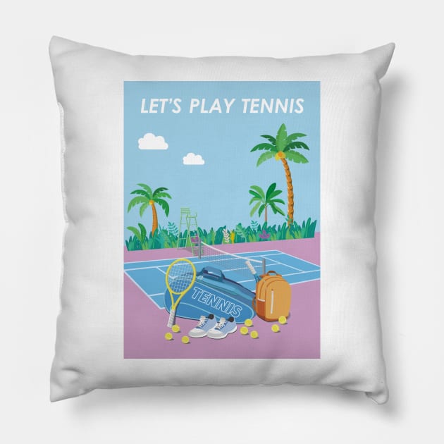 Let's play tennis. Pillow by Terry Tennis