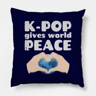 K-Pop gives world peace - earth heart Pillow