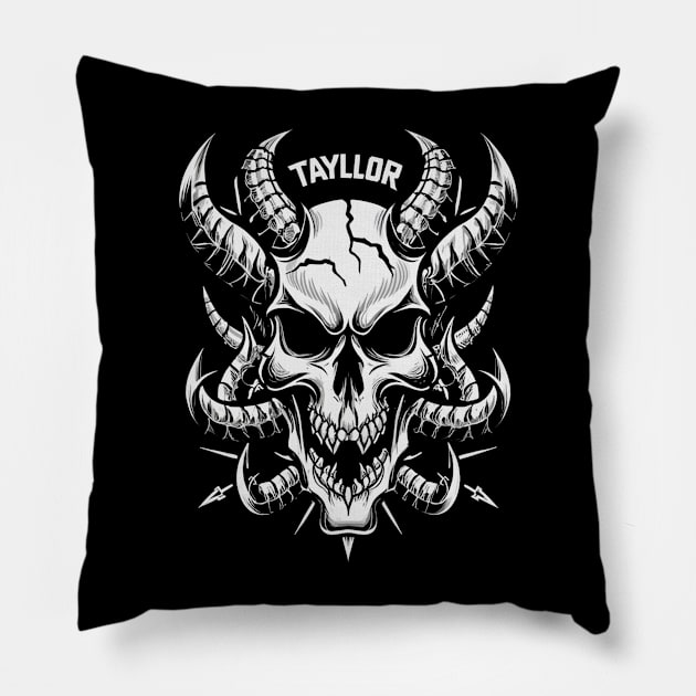 Dragon Skull Play Swift Pillow by Aldrvnd