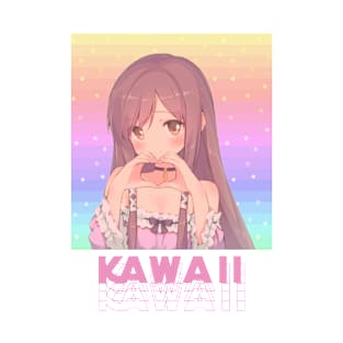 Kawaii Pastel Color Sky Anime Poster Design T-Shirt