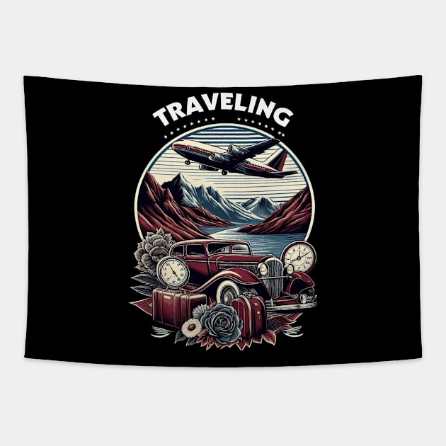 Traveling Old School Tapestry by Tumbass Pese