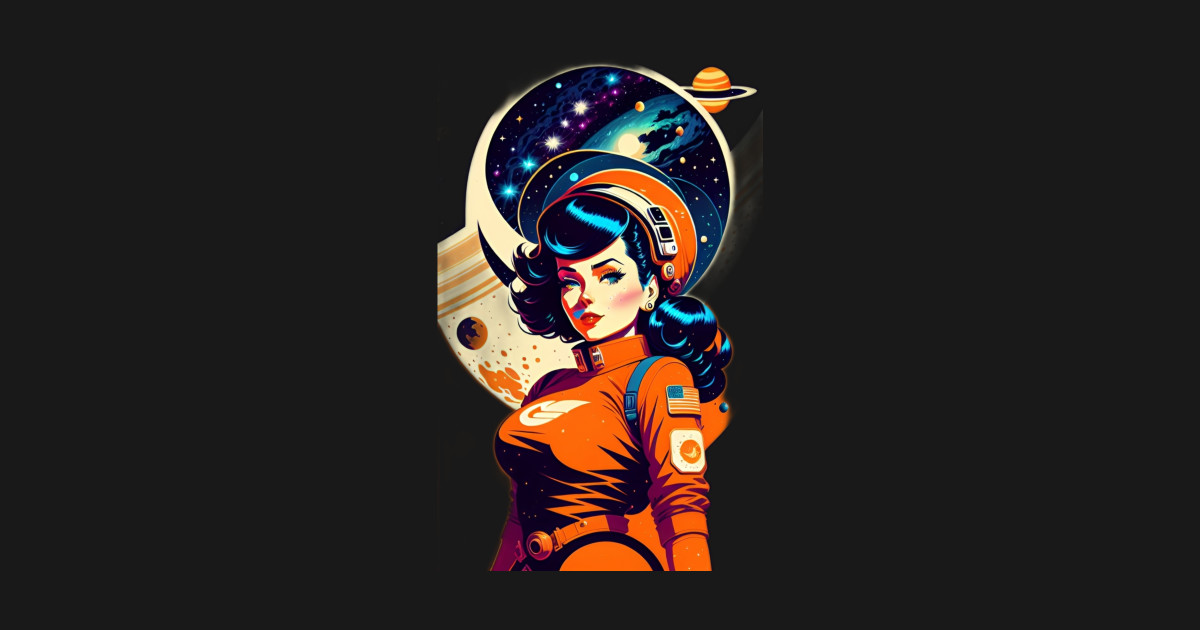Space Pin Up Girl Pin Up Girl TShirt TeePublic