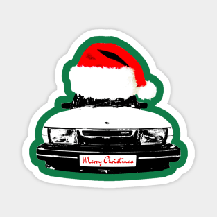 Saab 900 Turbo classic car Christmas hat edition Magnet