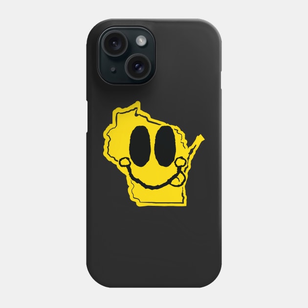 Wisconsin Happy Face with tongue sticking out Phone Case by pelagio