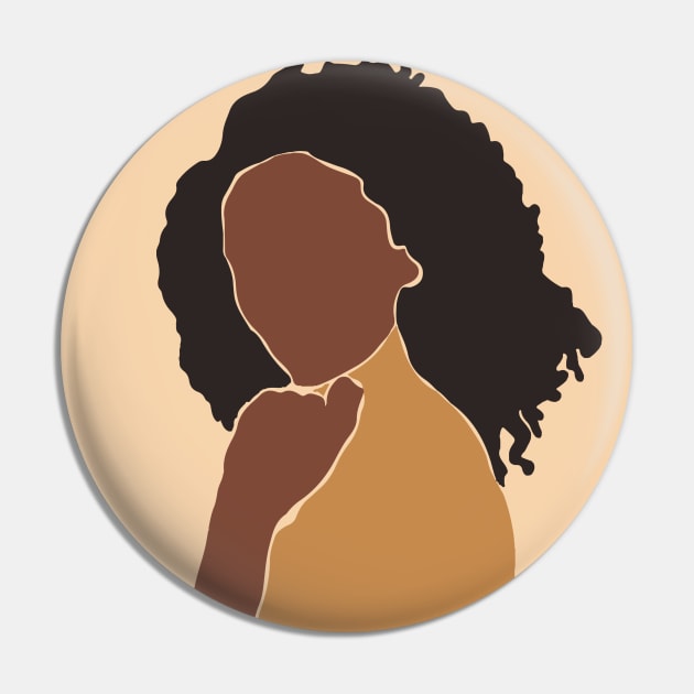 Black African Woman Pin by MutchiDesign