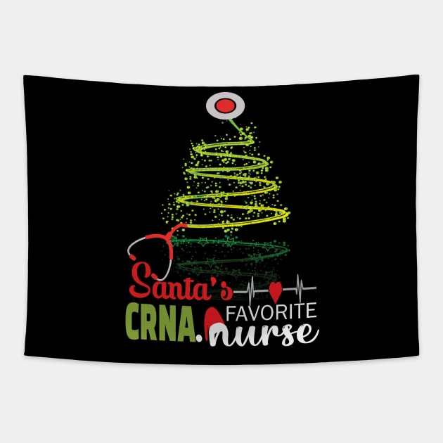 Santa's Favorite CRNA Nurse.. CRNA Nurse christmas gift Tapestry by DODG99