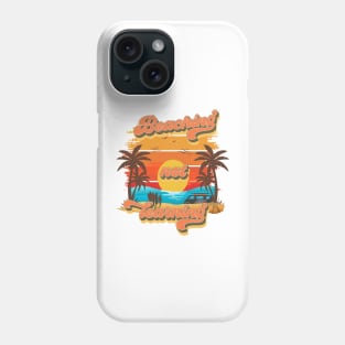 Beaching not learning Retro quote groovy student vacation Phone Case