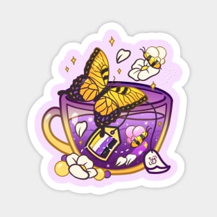 Pride Flag Teacups - Butterfly Non-Binary Magnet