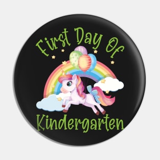 Pretty Unicorn and Rainbow | First Day of Kindergarten Pin