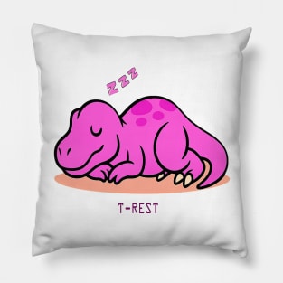 Cute Pink T-Rex Resting Pillow