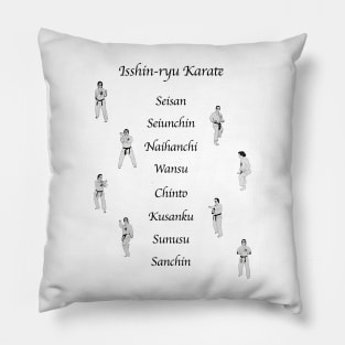 8 Kata of Isshinryu Karate with Illustrations (Black Font) Pillow