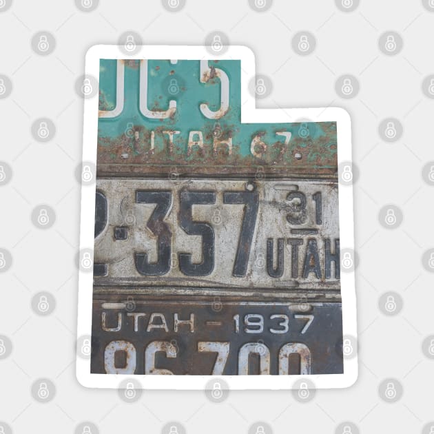 Vintage Utah License Plates Magnet by juniperandspruce