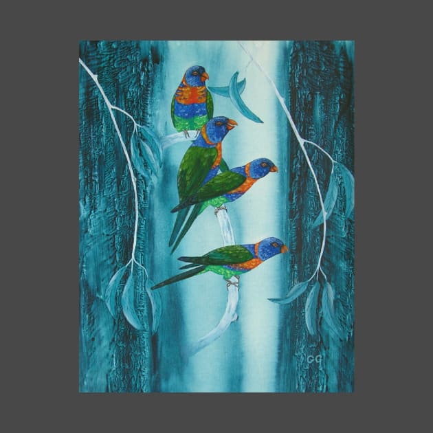 Australian Rainbow Lorikeets - original acrylic painting by GarryGreenwood