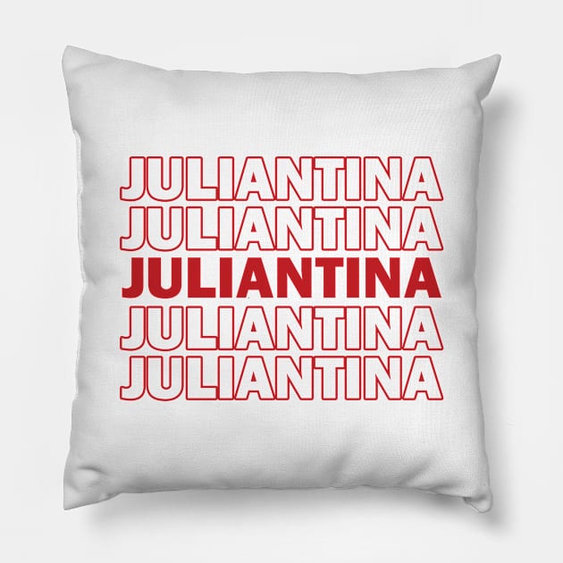 Juliantina Thank You Bag Design Pillow by brendalee