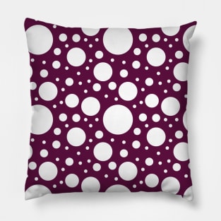 Plum and White Circle Seamless Pattern 020#001 Pillow