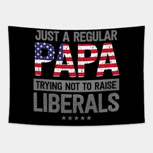 Regular Papa Raise Liberals USA Flag Father's Day Tapestry