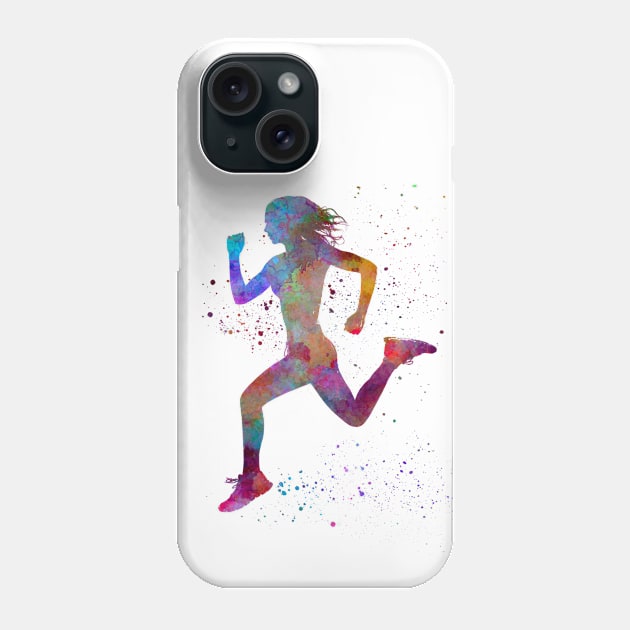 woman runner running jogger jogging silhouette Phone Case by PaulrommerArt