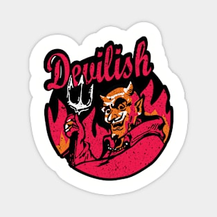 Vintage Devilish Devil Halloween Retro Firecracker Magnet