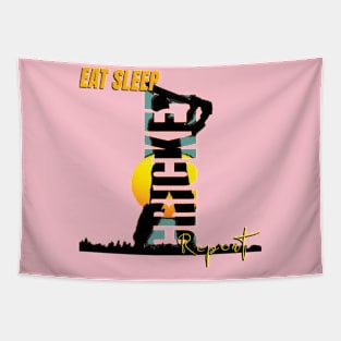 Eat sleep cricket repeat Tapestry