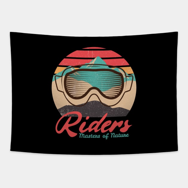 Riders, Masters of Nature, Winter Sports, Ski Goggles Tapestry by Style Conscious