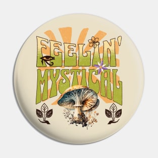 Groovy Retro Feelin' Mystical Mushrooms Pin