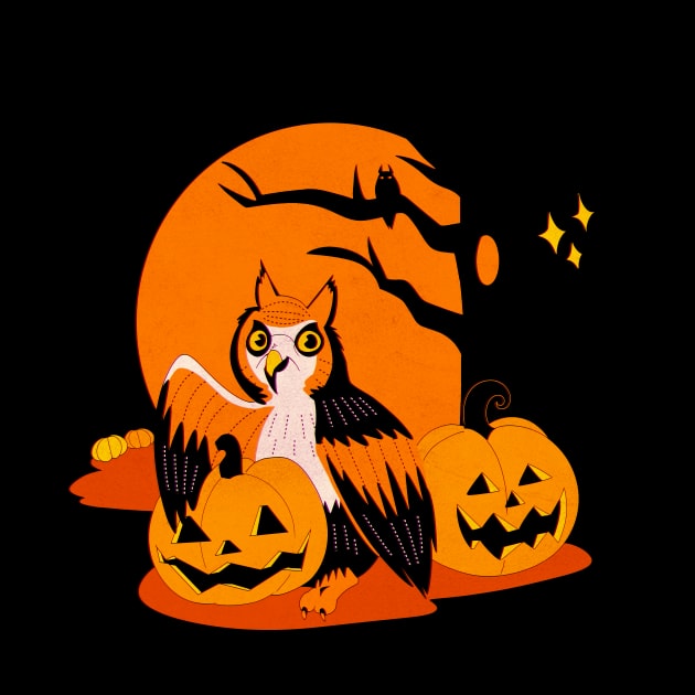 Vintage Halloween Owl Design by Hillopurkki