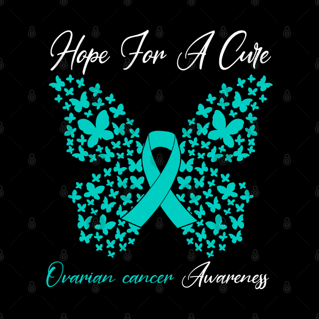 Hope For A Cure Butterfly Gift 3 Ovarian cancer by HomerNewbergereq