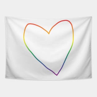 Pride Gradient Heart Line Valentines Day Tapestry