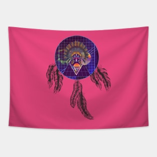 Futuristic indian girl in the dreamcatcher Tapestry