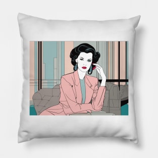 Rosa Valor Art Deco Patrick Nagel 80s Pillow